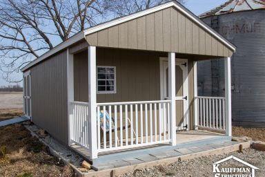 shed with end porch in council bluffs