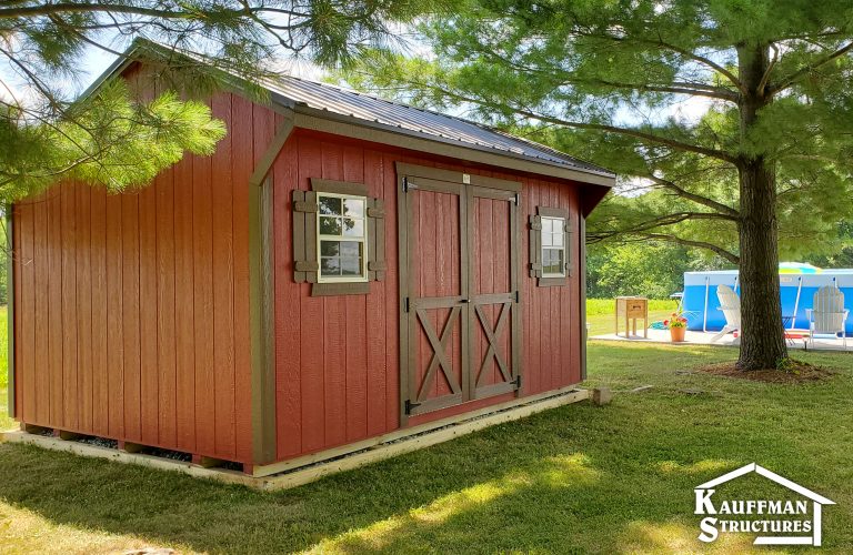 shed with overhang for backyard storage